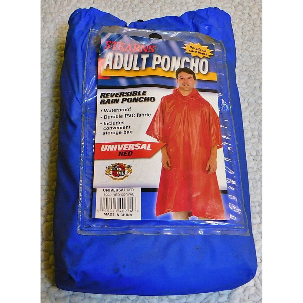 Stearns Adult Poncho Reversible Universal Red